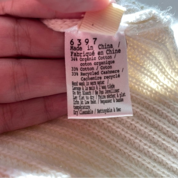 6397 Sleeveless Ribbed Tunic in Ivory Organic Cotton Cashmere Blend Shirt Top - Picture 11 of 14